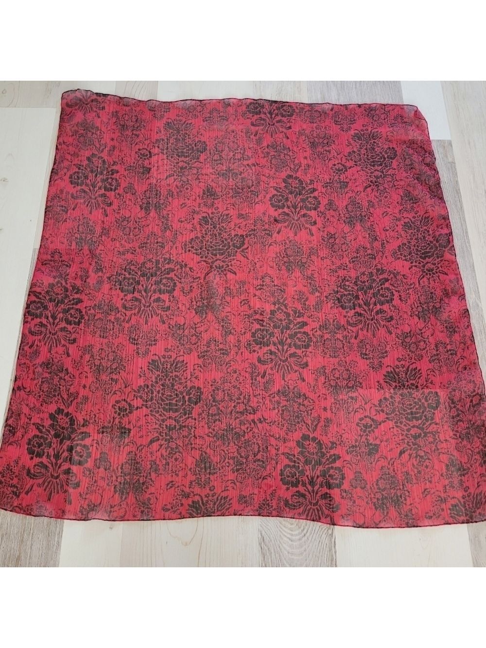 Red and Black Flowers Scarf